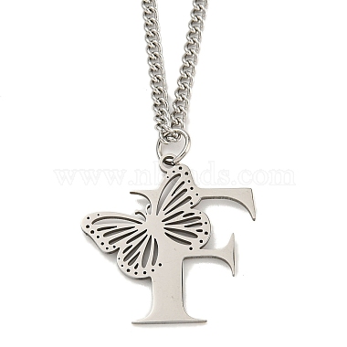 Letter F 202 Stainless Steel Necklaces