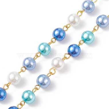 Handmade Glass Pearl Beaded Chain(AJEW-JB01134-01)-3