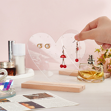 Transparent Heart Acrylic Earring Display Stands(EDIS-WH0016-030)-3
