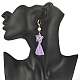 Glass Pearl Beaded Star with Tassel Dangle Leverback Earrings(EJEW-MZ00054)-3