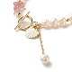 Bracelet en perles de quartz fraise naturelle(BJEW-TA00032-03)-4