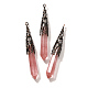 Cherry Quartz Glass Pointed Big Pendants(G-P560-02R-07)-1