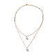 Brass Link Chain Double Layer Necklaces(NJEW-JN03993)-1