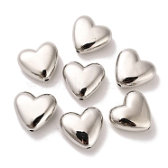 CCB Plastic Beads, Heart, Platinum, 21x23x10mm, Hole: 2mm(CCB-U001-26P)