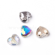 Electroplate Glass Beads, Faceted, Heart, Mixed Color, 7x8x4.2mm, Hole: 1mm(RGLA-L024-L01)