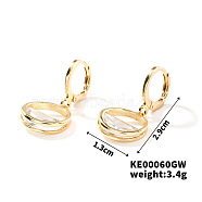 Fashionable Ring Brass Cubic Zirconia Hoop Earrings for Women, Simple and Versatile Earrings Jewelry, Golden, 29x13mm(GD5686-1)