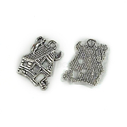 Tibetan Style Alloy Pendants, House Charm, Antique Silver, 23.5x18x2.5mm(FIND-CJC0012-092)