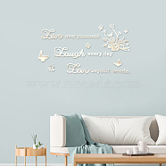 Custom Acrylic Wall Stickers, for Home Living Room Bedroom Decoration, Word, Silver, 250x550mm(DIY-WH0249-015)