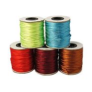 Nylon Cord, Satin Rattail Cord, for Beading Jewelry Making, Chinese Knotting, Mixed Color, 2mm, about 50yards/roll(150 feet/roll)(NWIR-A003-M)