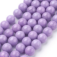Natural Mashan Jade Round Beads Strands, Dyed, Blue Violet, 10mm, Hole: 1mm, about 41pcs/strand, 15.7 inch(X-G-D263-10mm-XS24)