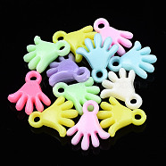 Opaque Acrylic Beads, Hand, Mixed Color, 17x15x6mm, Hole: 2mm, about 1000pcs/500g(MACR-S272-48)