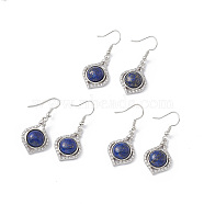 Natural Lapis Lazuli Vase Dangle Earrings, Platinum Brass Jewelry for Women, 40mm, Pin: 0.5mm(EJEW-A092-01P-05)