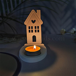 DIY Silicone Candle Molds, For Candle Making, House, White, 120~140x67~90x4~16mm, 2pcs/set(DIY-A050-01C)