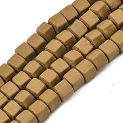 Handmade Polymer Clay Beads Strands, Cube, Dark Goldenrod, 5x5x5mm, Hole: 1.8mm, about 86~88pcs/strand, 15.35 inch~16.34 inch(39~41.5cm)(CLAY-S092-78C)
