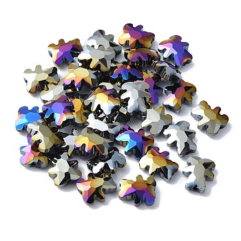 Electroplate Glass Beads, AB Color Plated, Bear, Black, 9.5x8.5x4mm, Hole: 1.2mm