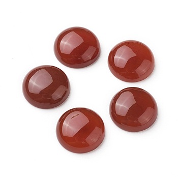 Natural Red Agate/Carnelian Cabochons, Dyed, Half Round, 16x5.5~6mm