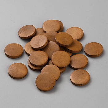 Wood Beads, Flat Round, Peru, 25x5mm, Hole: 2.5mm