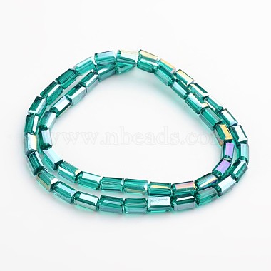 AB Color Plated Faceted Cuboid Electroplate Glass Beads Strands(EGLA-F109-A06)-2