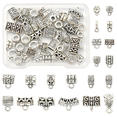 Antique Silver Mixed Shapes Alloy Tube Bails