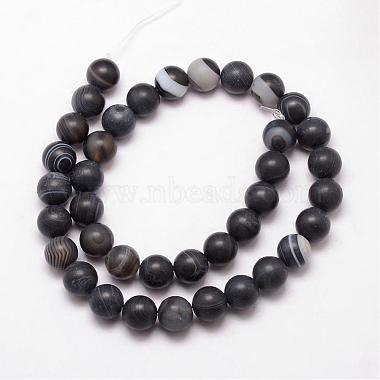 Natural Striped Agate/Banded Agate Bead Strands(G-K166-12-6mm-03)-2