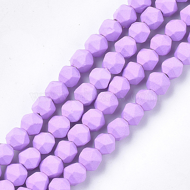 6mm Violet Polygon Non-magnetic Hematite Beads