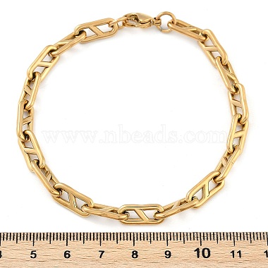 304 Stainless Steel Oval Link  Chain Bracelets for Women Men(BJEW-F488-49A-G)-5