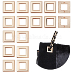 Zinc Alloy Bag Eyelet Findings, Screw-in Grommet, Square, Light Gold, 3.05x3.05x0.6cm, Inner Diameter: 0.16x0.16cm, 16pcs/box(FIND-WR0008-41)