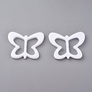 Resin Buckle Clasps, For Webbing, Strapping Bags, Garment Accessories, Butterfly, White, 44.5x55.5x5mm, Hole: 16x25mm(RESI-WH0008-25D)