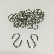 304 Stainless Steel S Hook Findings, Stainless Steel Color, 27x12x2mm(STAS-WH0002-27mm)
