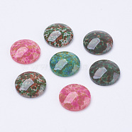 Spray Painted Glass Cabochons, Half Round/Dome, Mixed Color, 16x4.5~5.5mm(DGLA-R019-16mm-M)