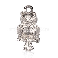 Halloween Owl CCB Plastic Pendants, Platinum, 32x16x8mm, Hole: 3mm(CCB-J028-30P)