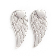 304 Stainless Steel Cabochons, Wing, Stainless Steel Color, 16.5x7x1.5mm(STAS-D174-32P)