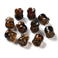 Natural Dragon Veins Agate(Dyed & Heated) Beads, Flower, 10x9.5mm, Hole: 1.2mm(G-G109-01G)