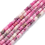 Natural Quartz Beads Strands, Dyed, Bone, Pink, 10x5mm, Hole: 0.6mm, about 41pcs/strand, 15.75~16.14 inch(40~41cm)(G-C034-03A)