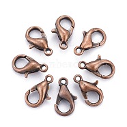 Zinc Alloy Lobster Claw Clasps, Parrot Trigger Clasps, Cadmium Free & Nickel Free & Lead Free, Red Copper, 10x6mm, Hole: 1mm(E103-NFR)