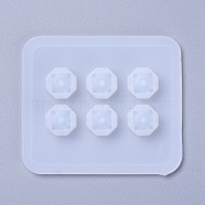 Silicone Bead Molds, Resin Casting Molds, For UV Resin, Epoxy Resin Jewelry Making, Square, White, 8.2x7.1x1.3cm, Hole: 2.5mm, Inner Size: 9x9mm(DIY-F020-03-B)