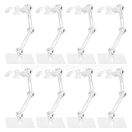 Plastic Model Assembled Action Figure Display Holders, Doll Model Support Stands, with Alloy Findings, Clear, Square, 4x4x8cm(ODIS-WH0038-95C)