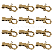 12Pcs Tibetan Style Alloy D-Ring Anchor Shackle Clasps, for Bracelet Making, Antique Bronze, 38x26.5x8.5mm, Hole: 8x5mm and 5mm(FIND-FH0008-01)