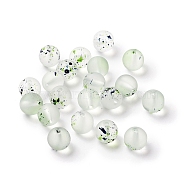 Glass Beads, Round, Lawn Green, 8mm, Hole: 1.4mm(GLAA-C021-01H)