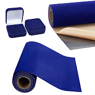 Self Adhesive Velvet Flocking Fabric, for Jewelry Drawer Craft Fabric, Prussian Blue, 40.2x0.1cm(FIND-WH0420-34B)