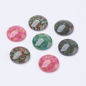 Spray Painted Glass Cabochons, Half Round/Dome, Mixed Color, 16x4.5~5.5mm