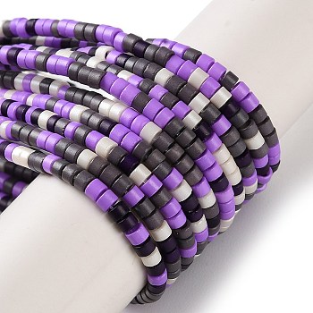 Handmade Czech Lampwork Beads Strands, Disc Beads, Purple, 2.5x2mm, Hole: 1mm, about 224pcs/strand, 15.55 inch(39.5cm)