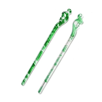 Opaque Acrylic Hair Sticks, Green, 178x16x4mm