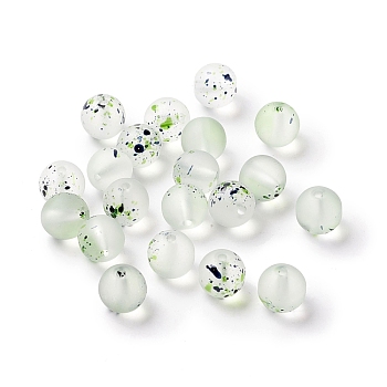Glass Beads, Round, Lawn Green, 8mm, Hole: 1.4mm