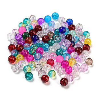 Glass Beads, Round, Mixed Style, Mixed Color, 4.5x3mm, Hole: 1mm, about 4166pcs/500g