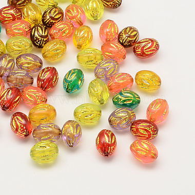 13mm Mixed Color Oval Acrylic Beads