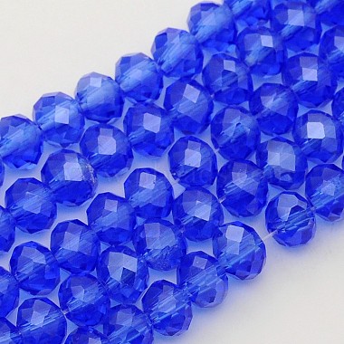 6mm RoyalBlue Abacus Electroplate Glass Beads