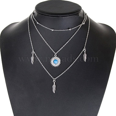 Alloy Rhinestone Tiered Necklaces(NJEW-L044-04AS)-4