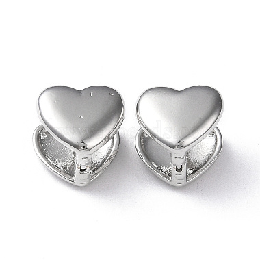 Boucles d'oreilles créoles coeur en laiton placage rack pour femme(EJEW-M215-04P)-2