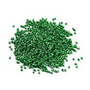11/0 Two Cut Round Hole Glass Seed Beads, Hexagon, Opaque Colours, Green, 2~2.5x2mm, Hole: 0.8mm, about 12857pcs/pound(SEED-L010-04A-047)